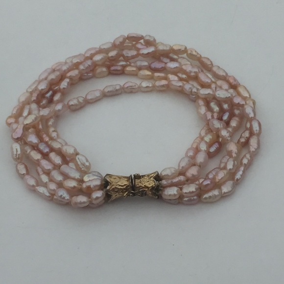 VINTAGE Genuine Pearl & Sterling Silver Bracelet - Picture 2 of 6